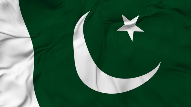 Pakistan flag animation seamless loop. high resolution flag 4k