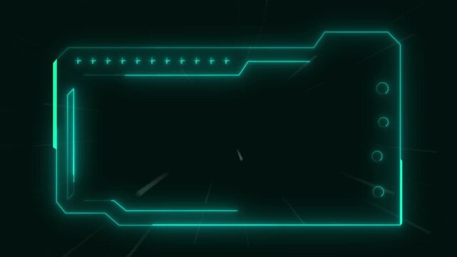 HUD frame animation integrates precise circular target reticles. Futuristic user dashboard telemetry guides this active HUD frame animation. Tactical control consoles use frame.