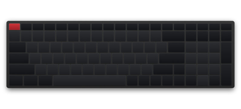 Dark gray mechanical computer keyboard 96 percent layout cutout
