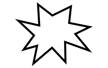 Black Star Explosion Burst Frame Outline Graphic Element Symbolizing Flash, Boom, Comic Pop Art, and Spark © Hayder