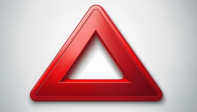 warning triangle red sign isolated on white background