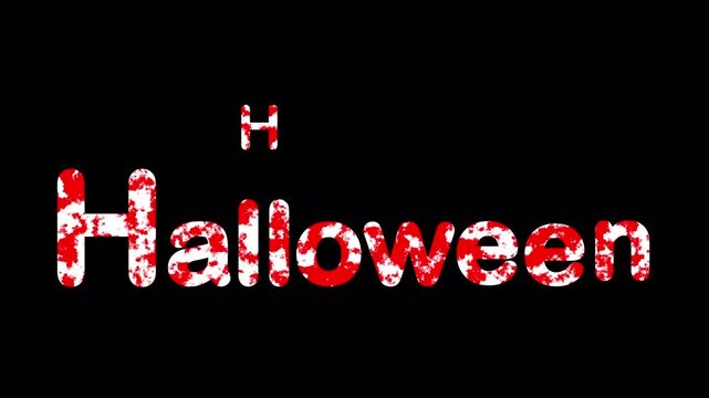 bloody horror red blood effects happy halloween text effects animation tamplate on dark backgorund stock video footage