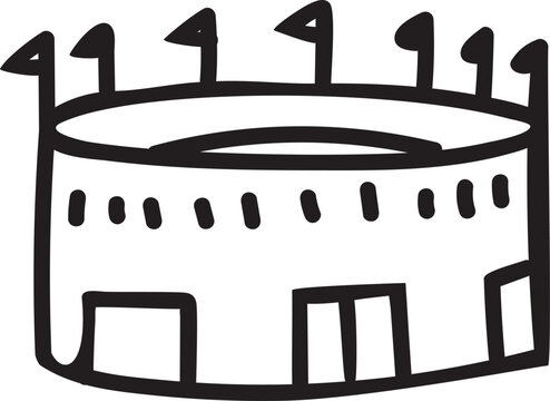 Cute Hand Drawn Tournament Bracket Podium Vector Icon