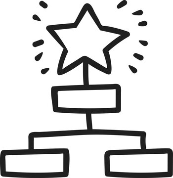 Cute Hand Drawn Tournament Bracket Podium Vector Icon