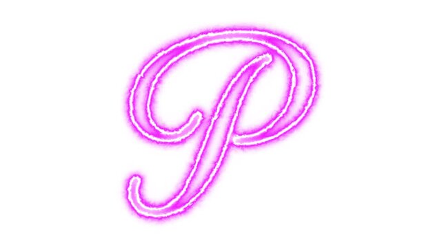 Elegant Black Script Letter P &ndash; Handwritten Calligraphy Alphabet on Transparent Background