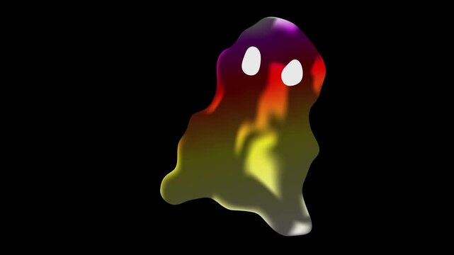 happy halloween voo ghost shape movement in dark background screen stock video footage