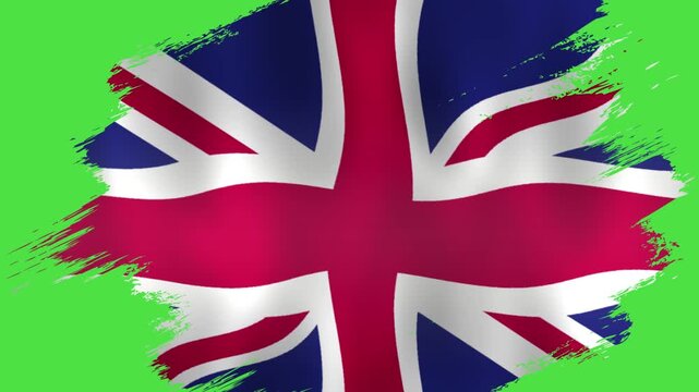 United Kingdom Flag Green Screen Background