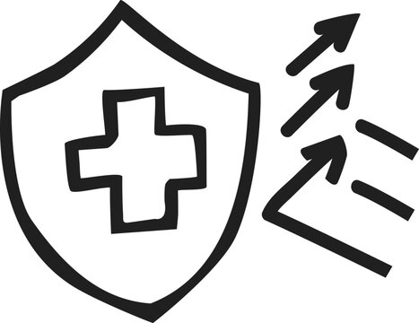 Cute Hand Drawn Hygiene Shield Clean Vector Icon
