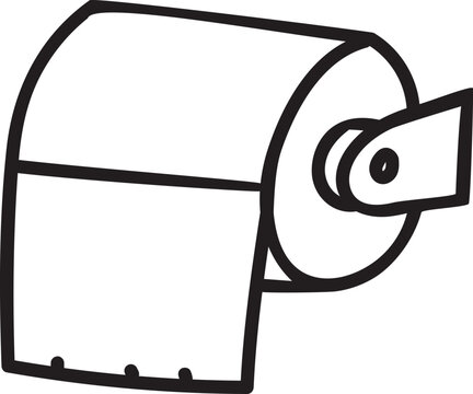 Cute Hand Drawn Wall Mounted Tissue Vector Icon