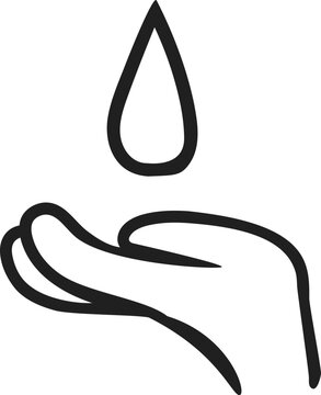 Cute Hand Drawn Water Saving Hand Vector Icon