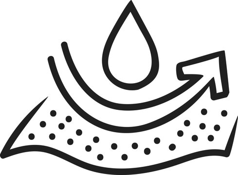 Cute Hand Drawn Waterproof Liquid Repellent Vector Icon