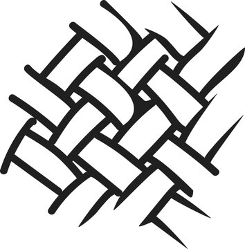 Cute Hand Drawn Woven Fiber Texture Vector Icon