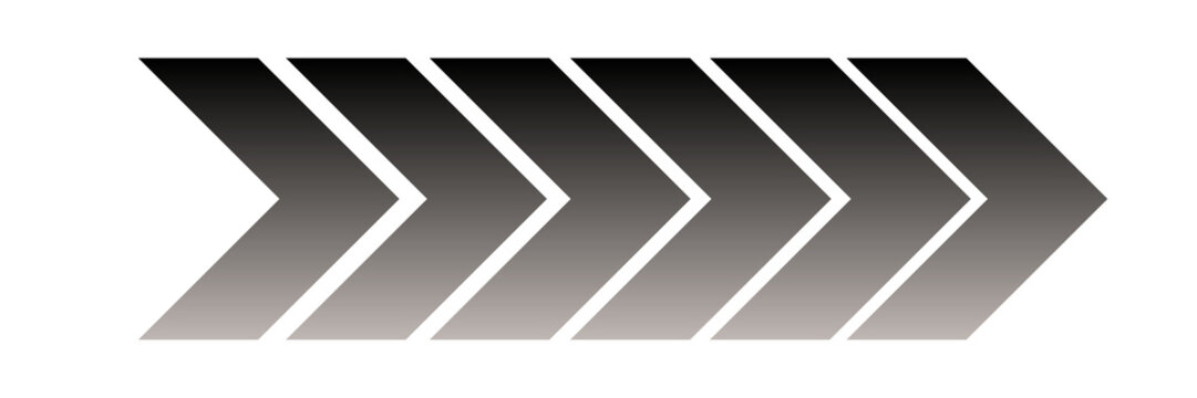 Black chevron arrow speed indicator vector element isolated on transperant background