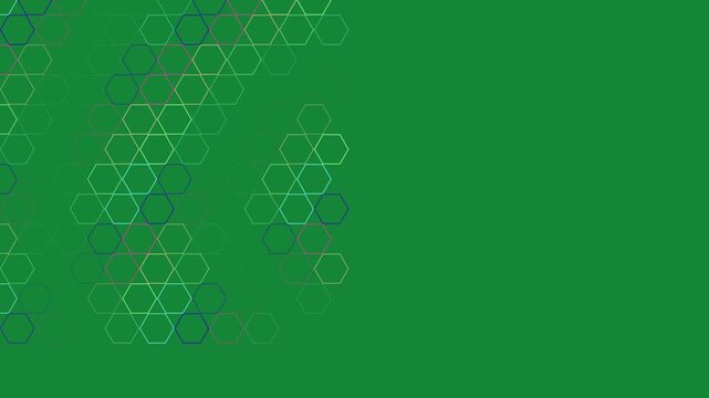 Abstract Geometric Hexagon Pattern Background Motion Graphics With Green Background