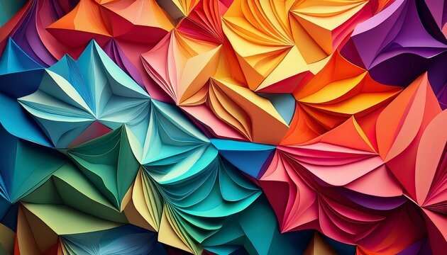 colourful origami paper as abstract wallpaper history generative ai