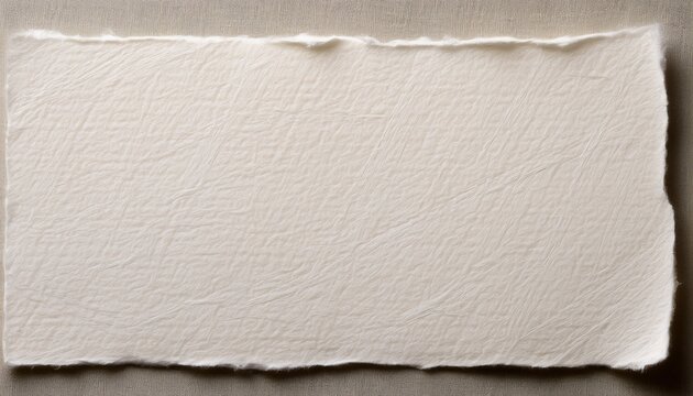 textured handmade deckle edge paper ivory rustic sheet with rough borders provides a natural organic surface representing simplicity and minimalist design