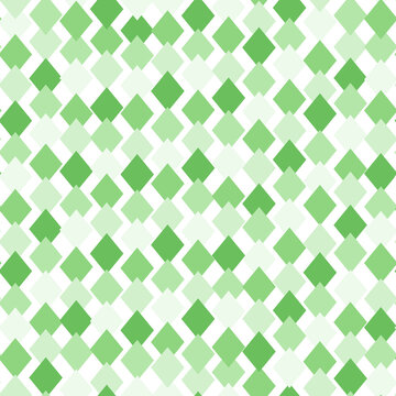 Green Geometric Diamond Seamless Pattern with Rhombus Mosaic Design