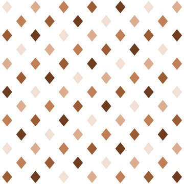 Minimalist brown diamond geometric seamless pattern on white