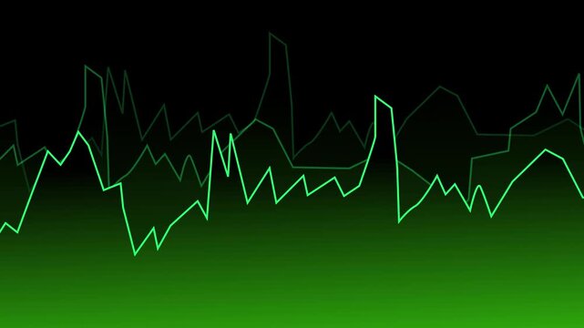 simple green random shape graph rising up down value sliced shape background blue background screen animation stock video footage