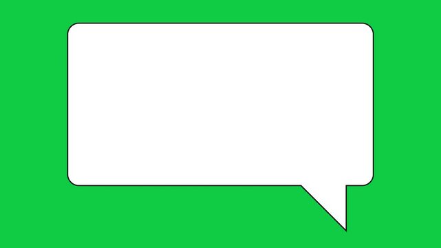 Message cartoon style popup animation with green screen background