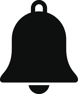 Black Bell Silhouette with Hanging Loop and Separate Clapper Isolated Vector Illustration