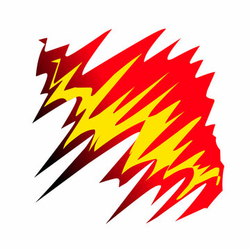 Red Yellow Flame Lightning Racing Slash Decal Vector