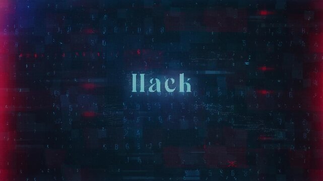 Hack word related to errors and hacking incidents in the context of cybersecurity and technology
