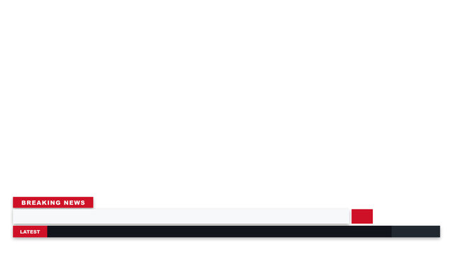 Breaking News Ticker Lower Third Overlay with Latest Bar