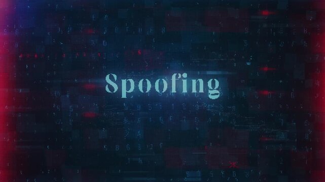 Spoofing word related to errors and hacking incidents in the context of cybersecurity and technology