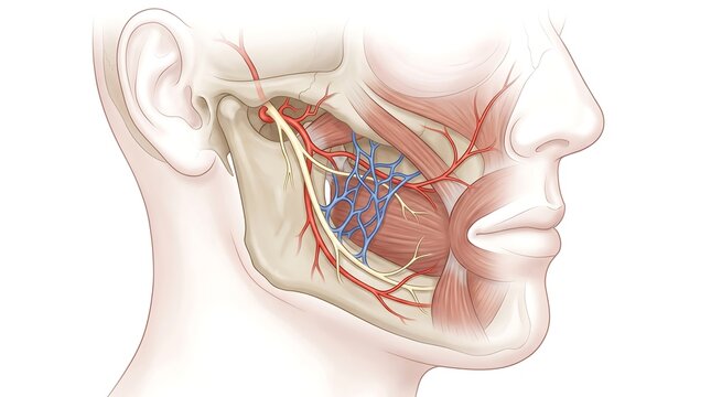 Infratemporal fossa anatomy with muscles and neurovascular structures