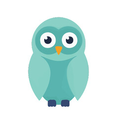 Fototapeta premium Stylized Teal Owl Illustration
