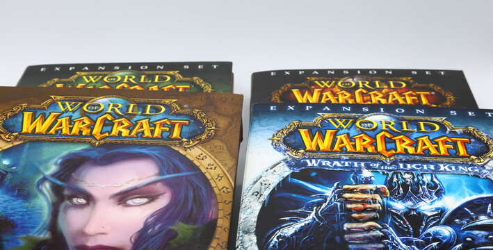World of Warcraft. Computer game. Expansion set with the Burning crusade, Wrath of Lich king and Cataclysm.
