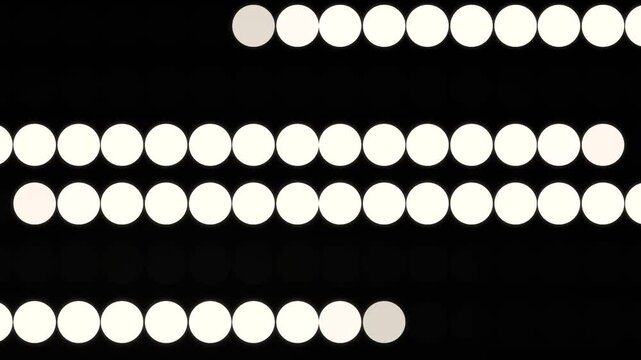 White Dot Matrix Grid with Glowing Edge Highlights on Black Background
