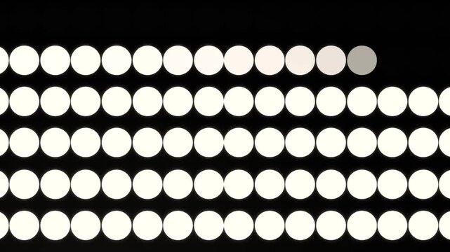 Bright White LED Dot Matrix Grid Fully Illuminated in a Row Pattern