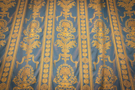 Spanish material blue and yellow-gold