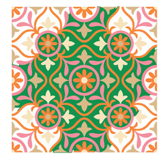 Colorful floral and vine seamless pattern © refya