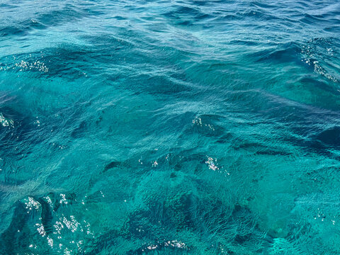 Sea blue azure waves clear water