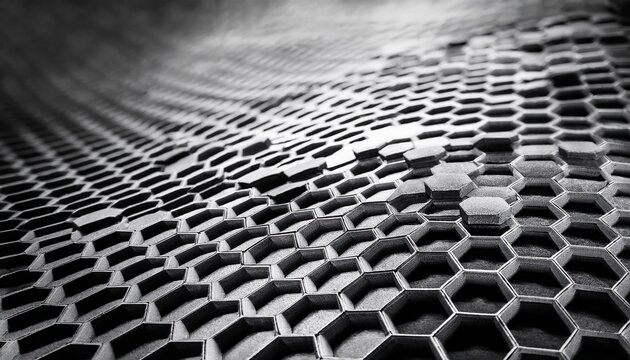 grayscale hexagonal mesh texture close up abstract geometric pattern with depth modern technology background