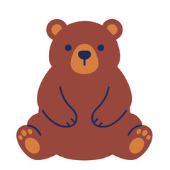 Fototapeta premium Cartoon Bear Sitting Illustration