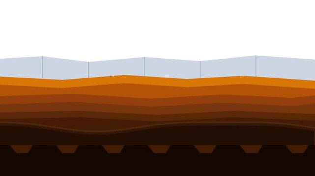 2D Animated Yellow Mining Dump Truck Driving Loop