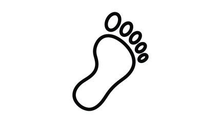 Obraz premium Footprint silhouette illustration on a white background depicts a human foot