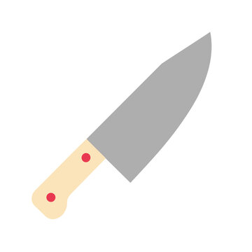 Chef's knife with red rivets illustration