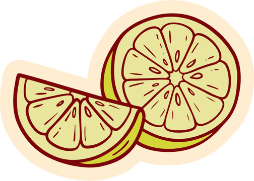 Fresh lime slices, one whole and one cut, against a light background. Hand-drawn illustration with a whimsical style