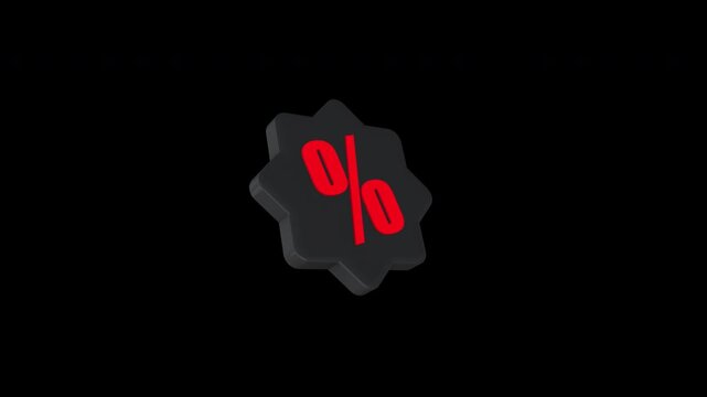 Percentage Offer 3d Smooth Animation on a transparent background