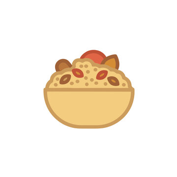 Bowl of cereal with fruit and nuts
