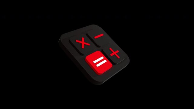 Calculator 3d Smooth Animation on a transparent background