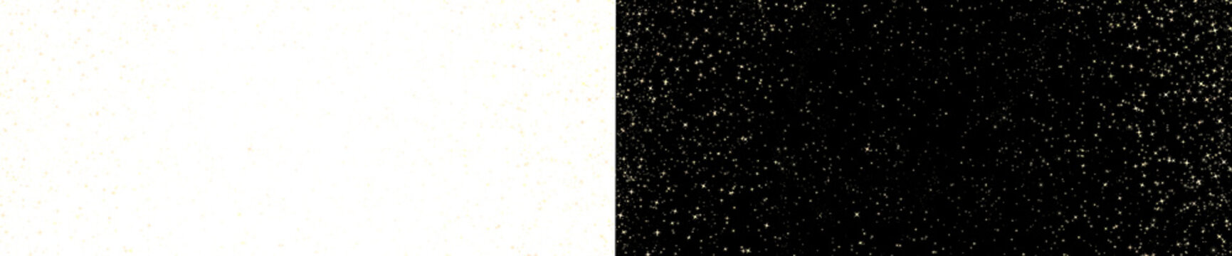 Tiny gold stardust glitter horizontal banner on transparent background. Subtle glowing dust texture overlay for Christmas cards, night sky effects, magic concept designs, and web headers.