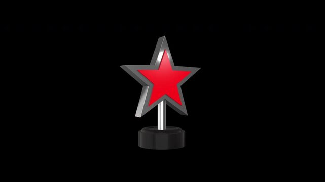 Star Award 3d Smooth Animation on a transparent background