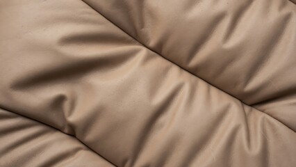Fototapeta premium Close up macro of beige quilted soft fabric texture