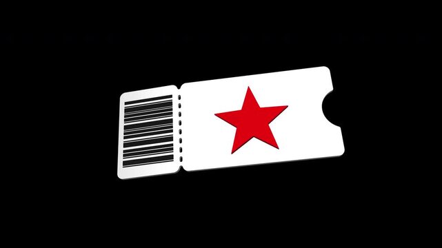 Ticket 3d Smooth Animation on a transparent background